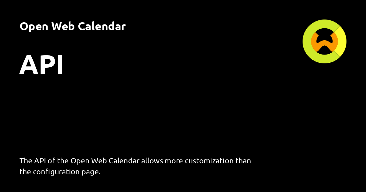 API - Open Web Calendar